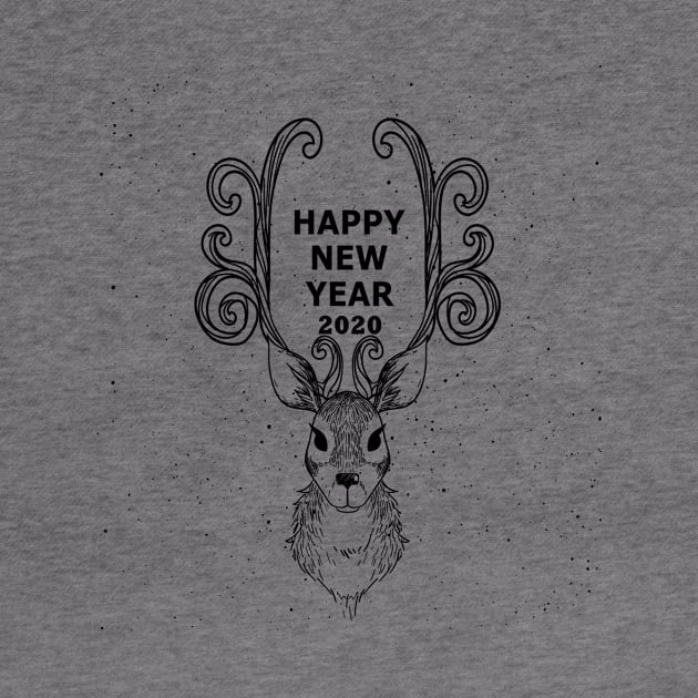 Happy new year 2020 Deer Spiritual Animale New Year Gift by Massi_Feknous